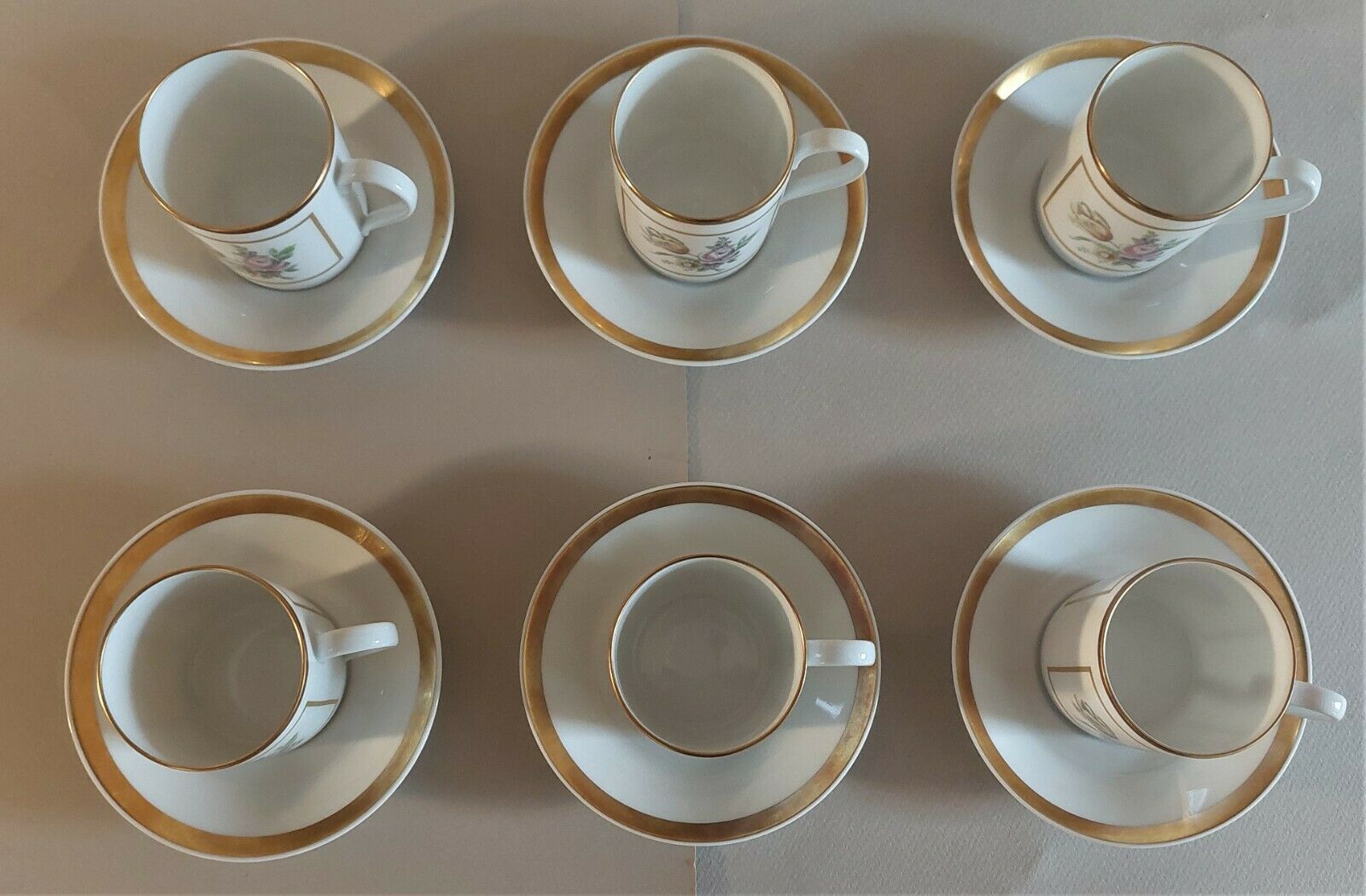 Cups series of six porcelain Hutschenreuther Selb Germany