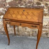 Louis XV style cherry wood Dos d'Âne scriban slope desk 1970