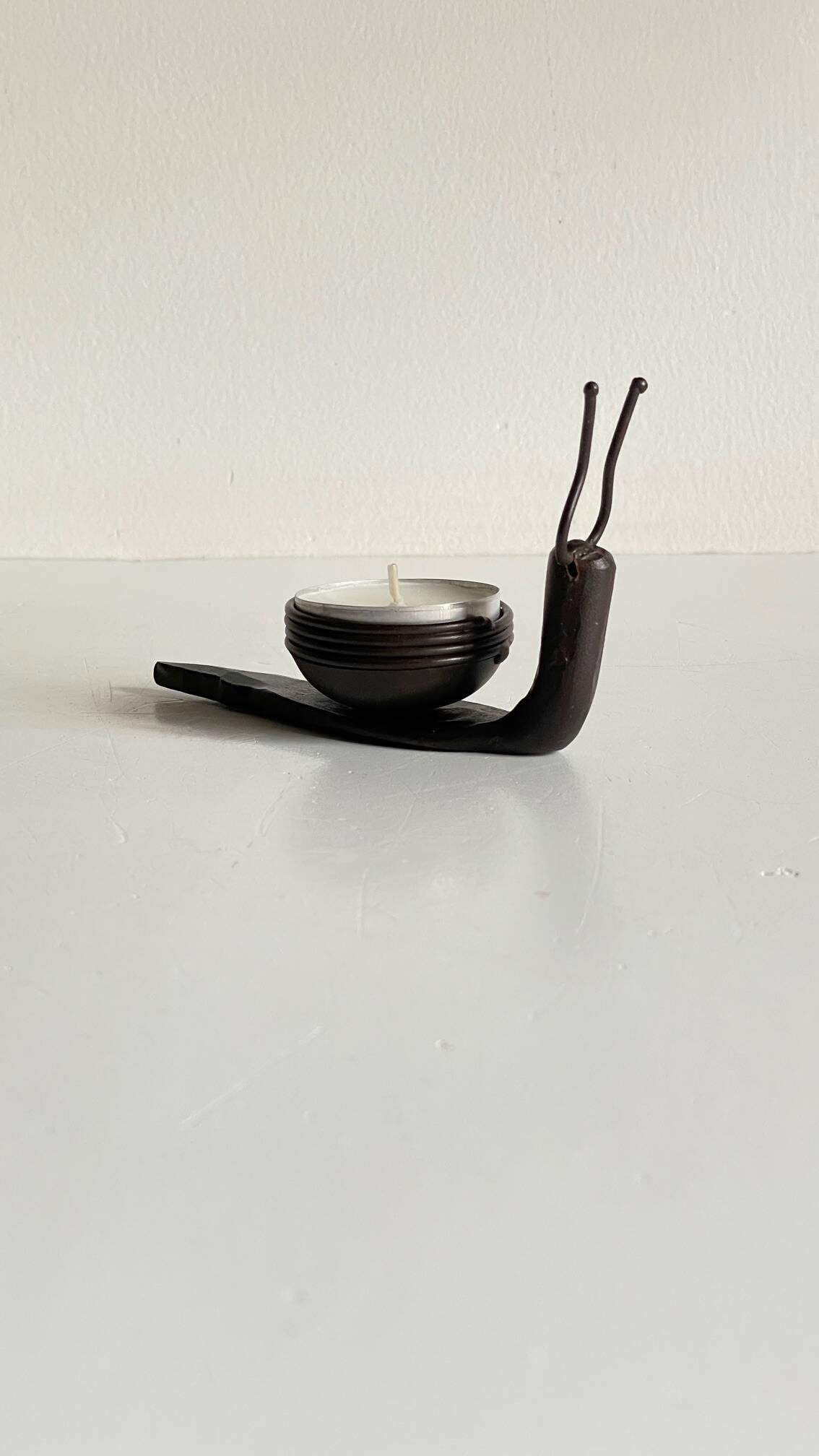 Brutalist vintage snail shape candle holder