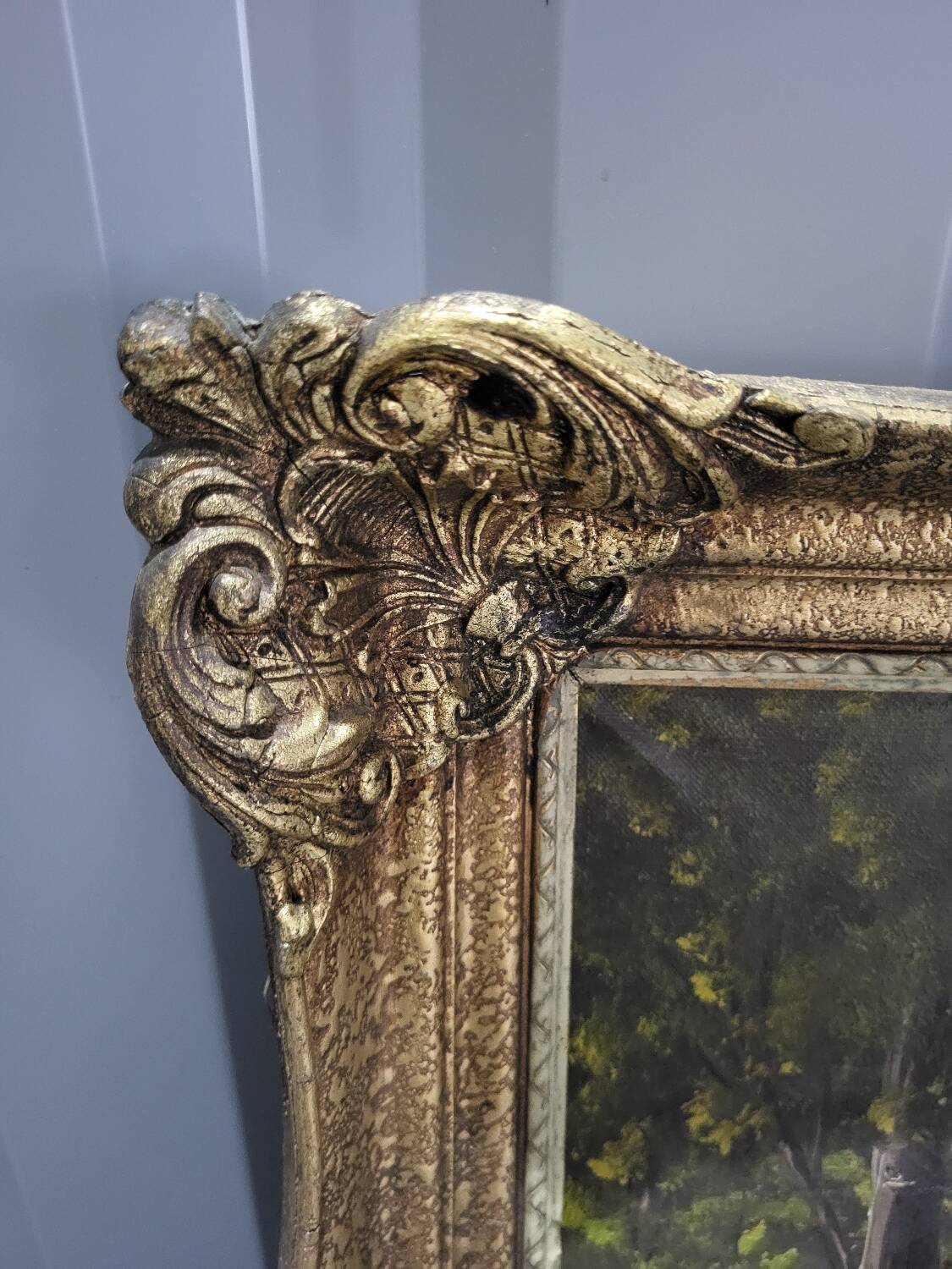 Signed oil painting on gilded wooden frame