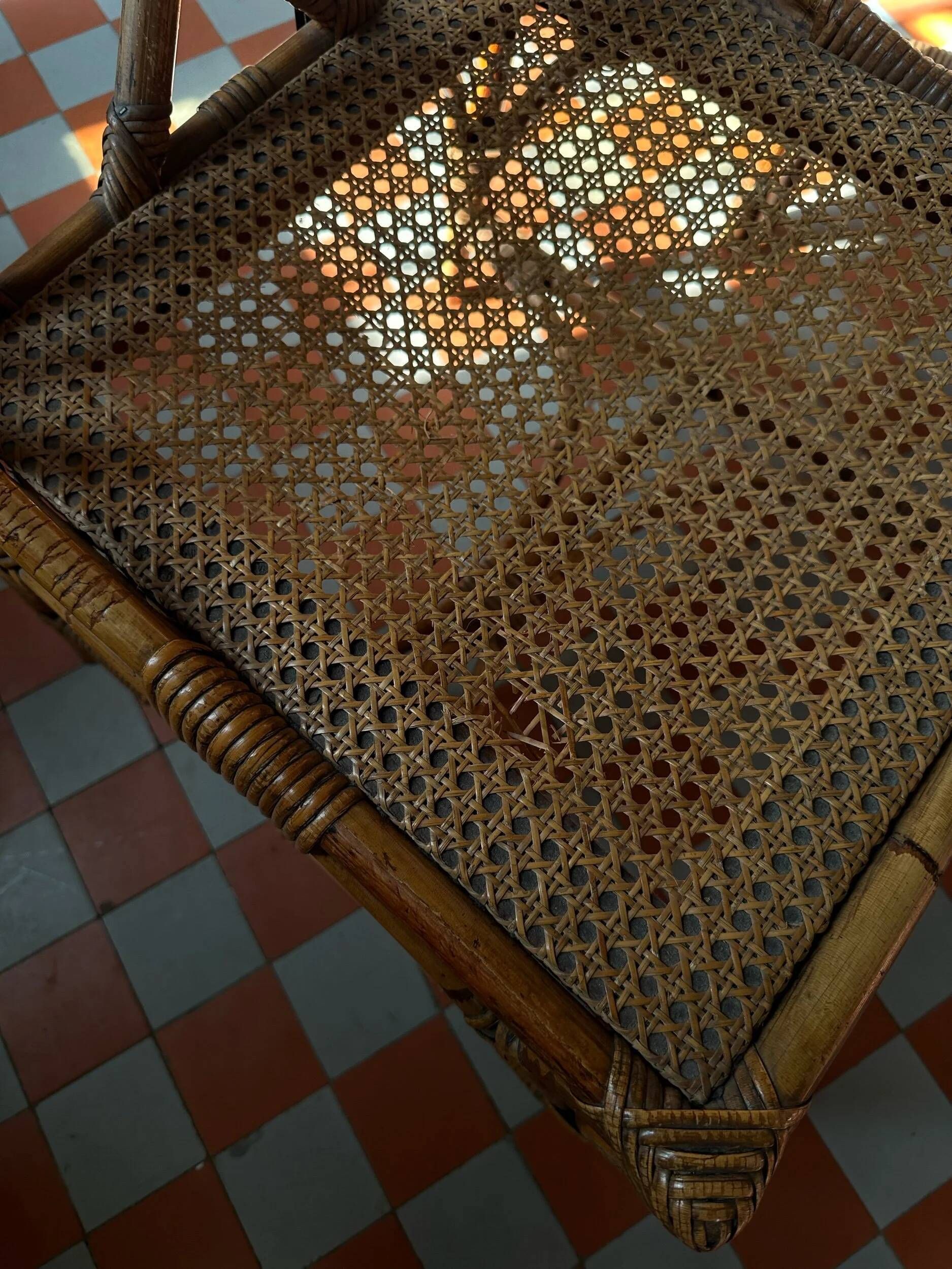 Vintage bamboo dining set in Chippendale style, Italy, year