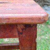Brutalist style wooden stool