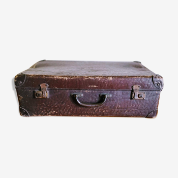 Valise en carton chocolat vintage