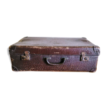 Chocolate vintage cardboard suitcase