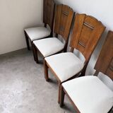 Set 6 chaises art déco chêne 1940