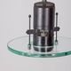 Vintage pendant lamp 80s metal and glass minimalist italian design