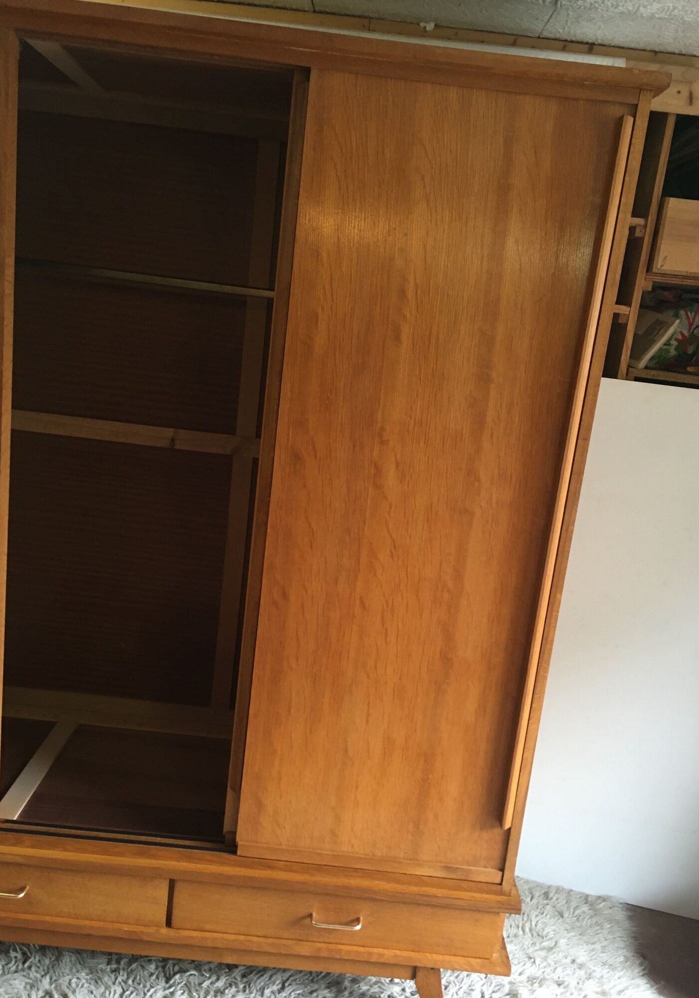 Compas feet and sliding doors cabinet - 1950s