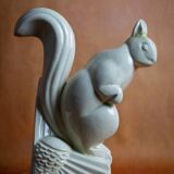 Charles LEMANCEAU, SAINT-CLÉMENT earthenware factory. Art Deco squirrel - 1930