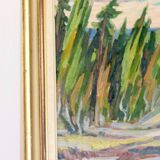Oil painting on Swedish panel from the mid-century "Forest Landscape" - Vintage and framed