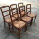 Suite of 6 rustic mulched chairs Louis XV solid cherry