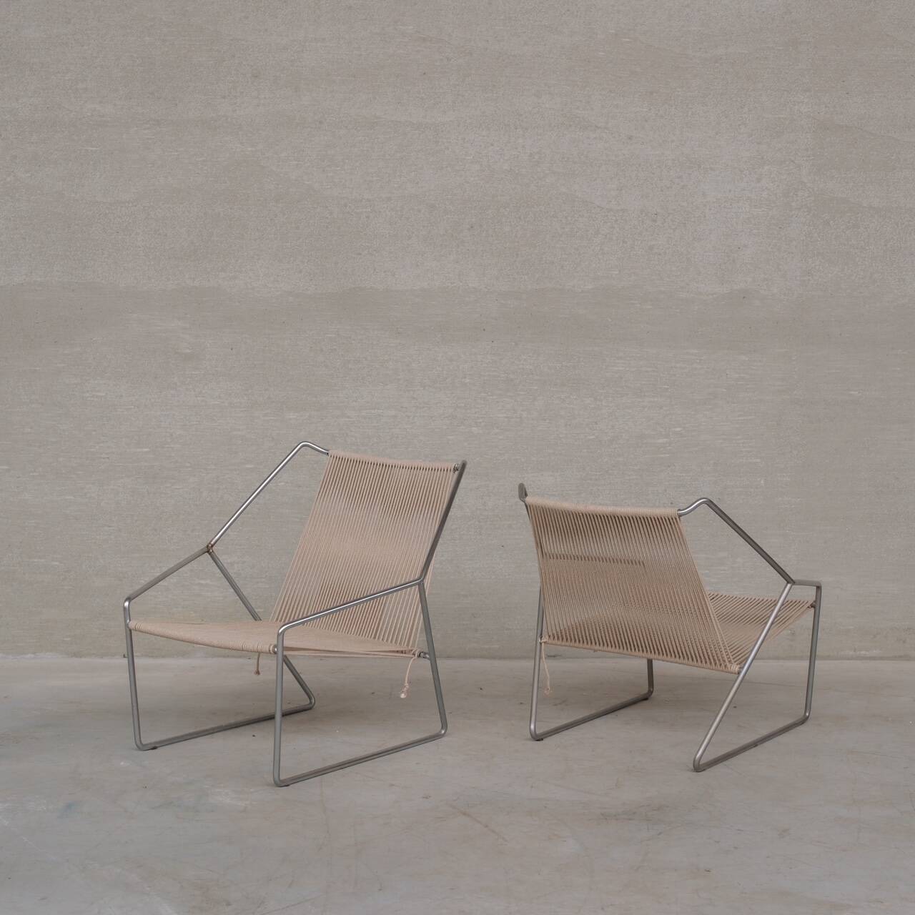 Pair of Mid-Century Danish Steel Armchairs by Henning Flok