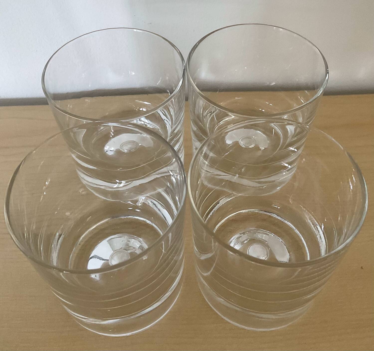 Kosta Boda Set of 4 Whiskey Glasses with Bubble Base
