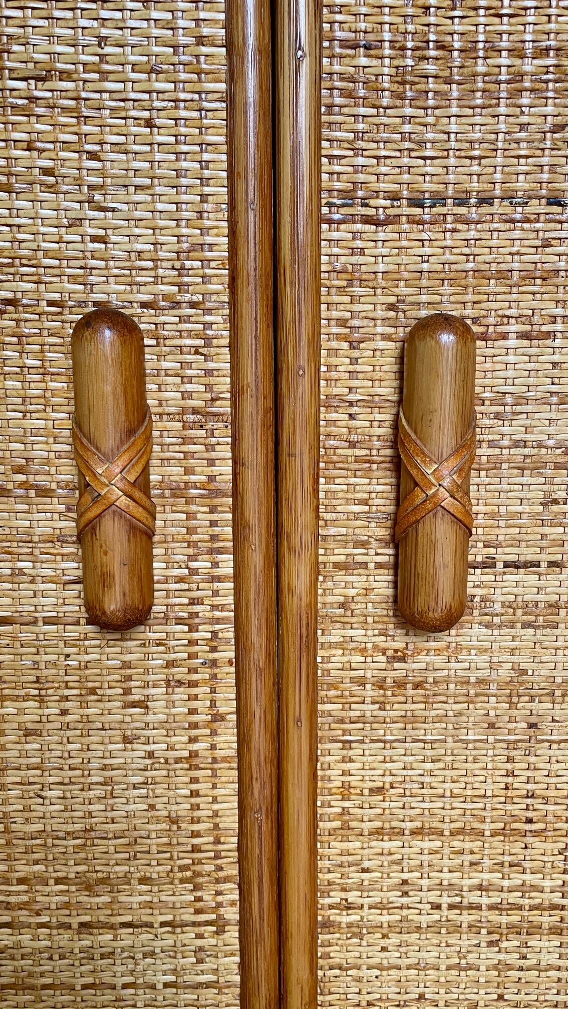 VINTAGE Bamboo Wicker Shelf