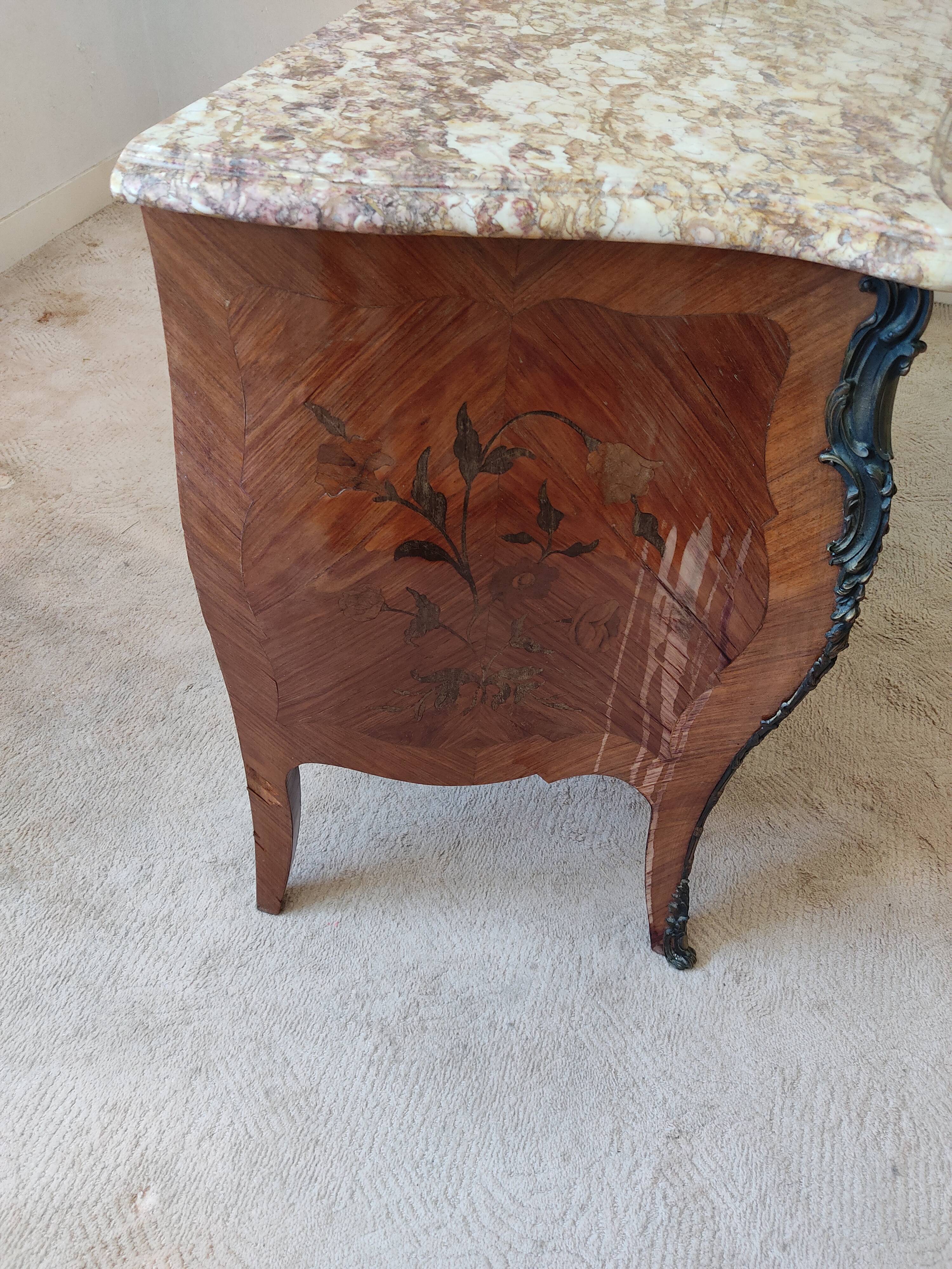 Commode and bedside table in Louis XV style.