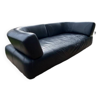 Black leather sofa, Designer sofa