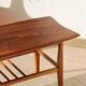 Table basse vintage Everest en noyer – style « planche de surf » (années 60)