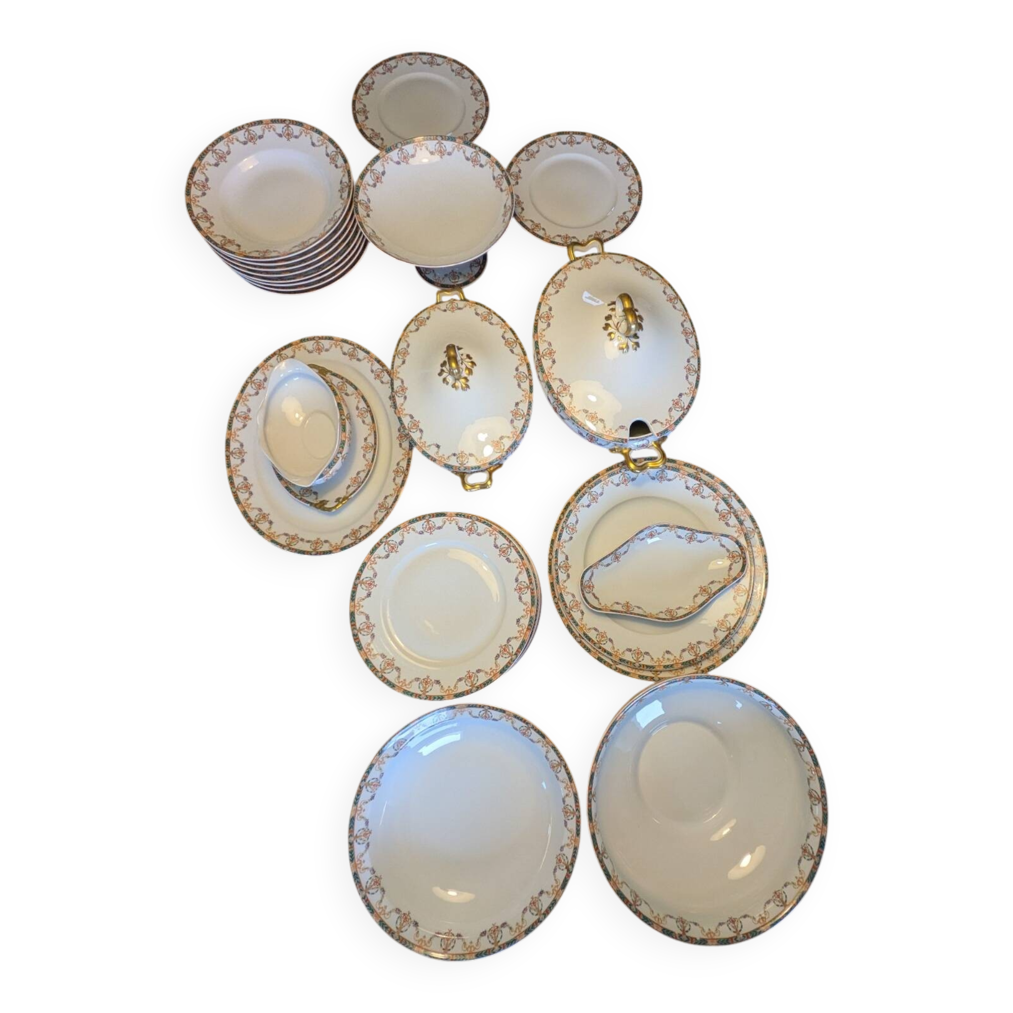 Complete Table Service Limoges William Guérin & Co - 20th Century Porcelain