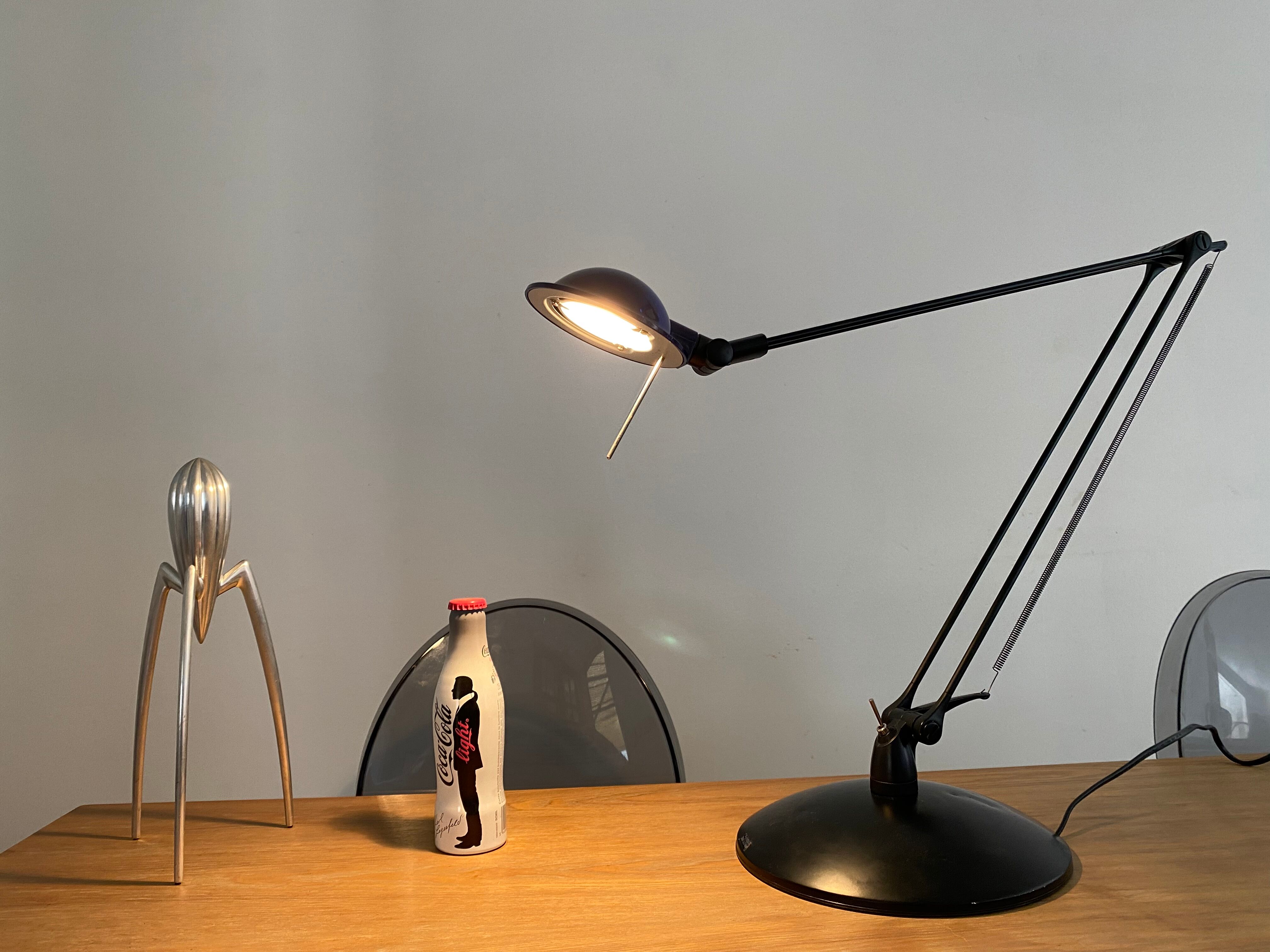 Large desk lamp manade France design Philippe Stephant vintage 90