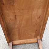 Coffee table with solid walnut geometric decoration
