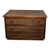 Vintage cane chest of drawers
