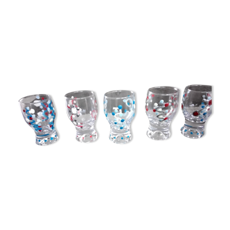 6 small decorated shot glasses