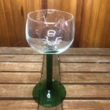 Set of 6 alsace balloon wine glasses vintage green glass