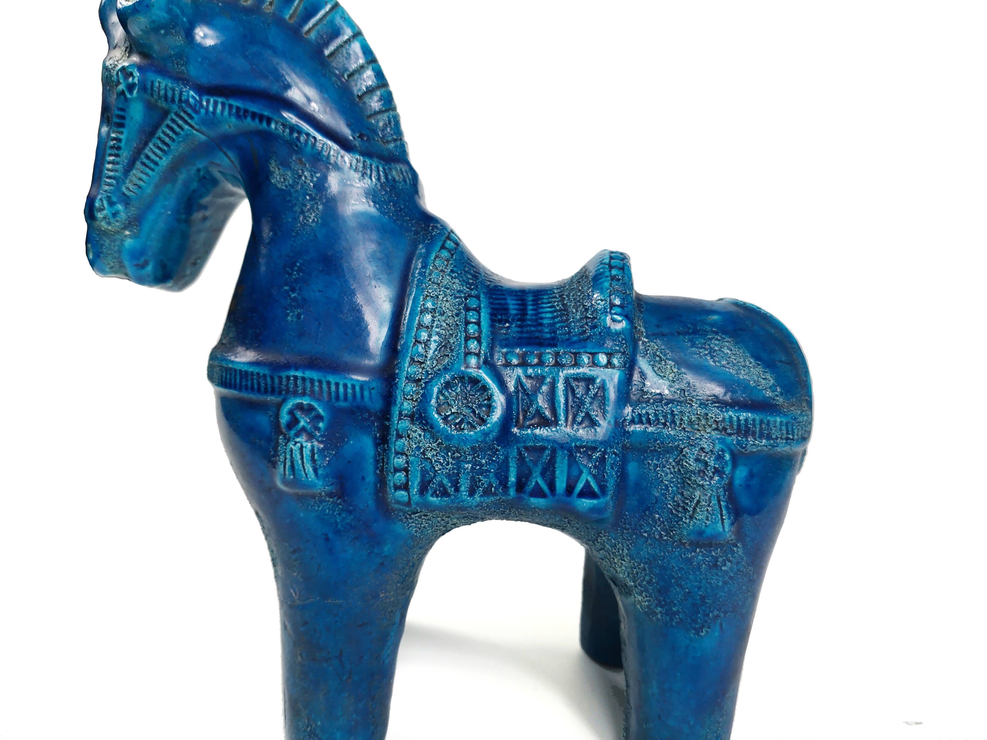 Cheval en céramique en Rimini blue par Aldo Londi