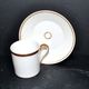Charles Hebert Rouen porcelain – Antique litron coffee cup with gold trim.