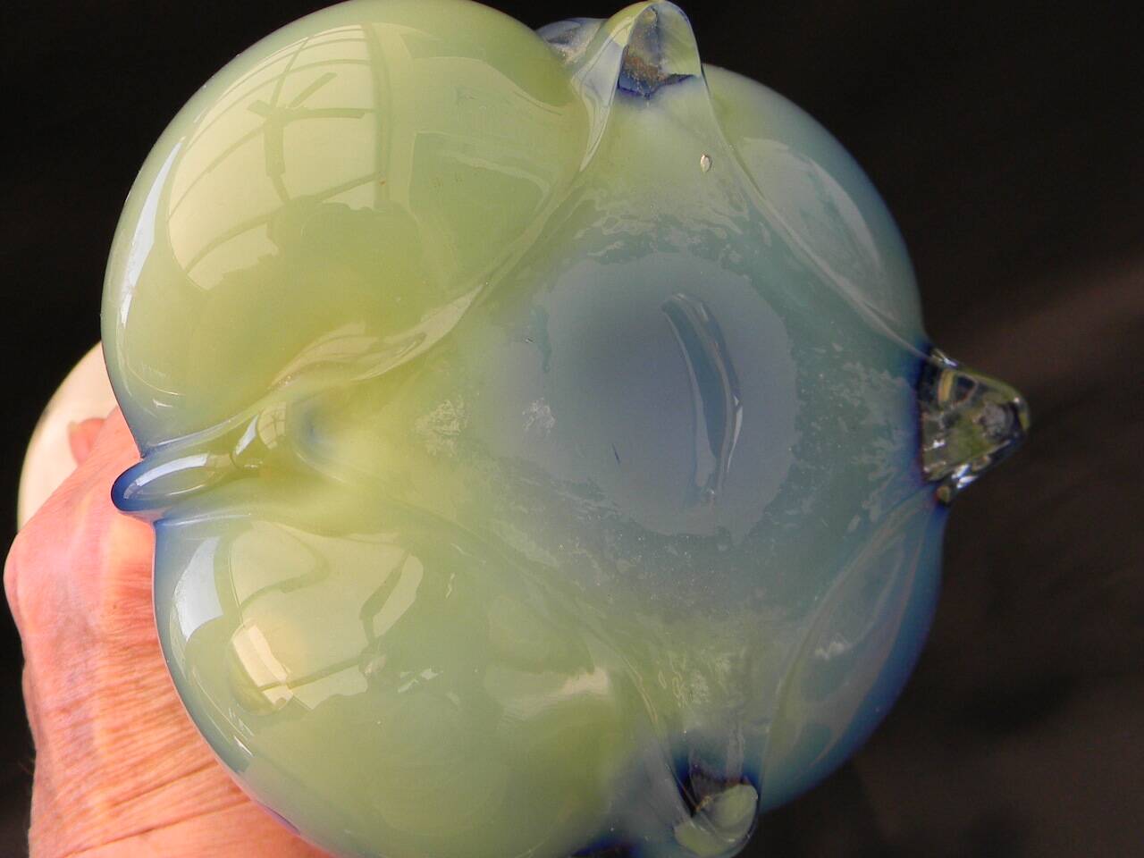 Small blown glass vase in murano style.