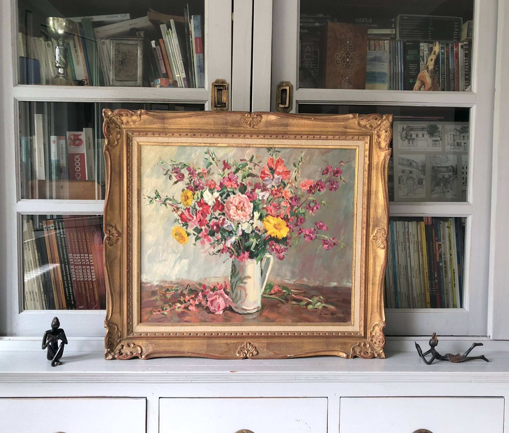 Still life bouquet of flowers oil painting
