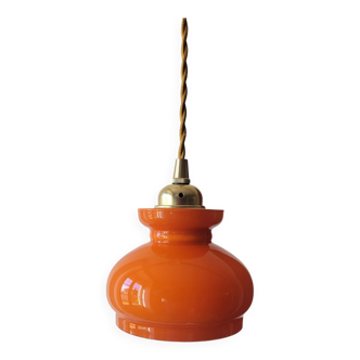 Orange opaline pendant light