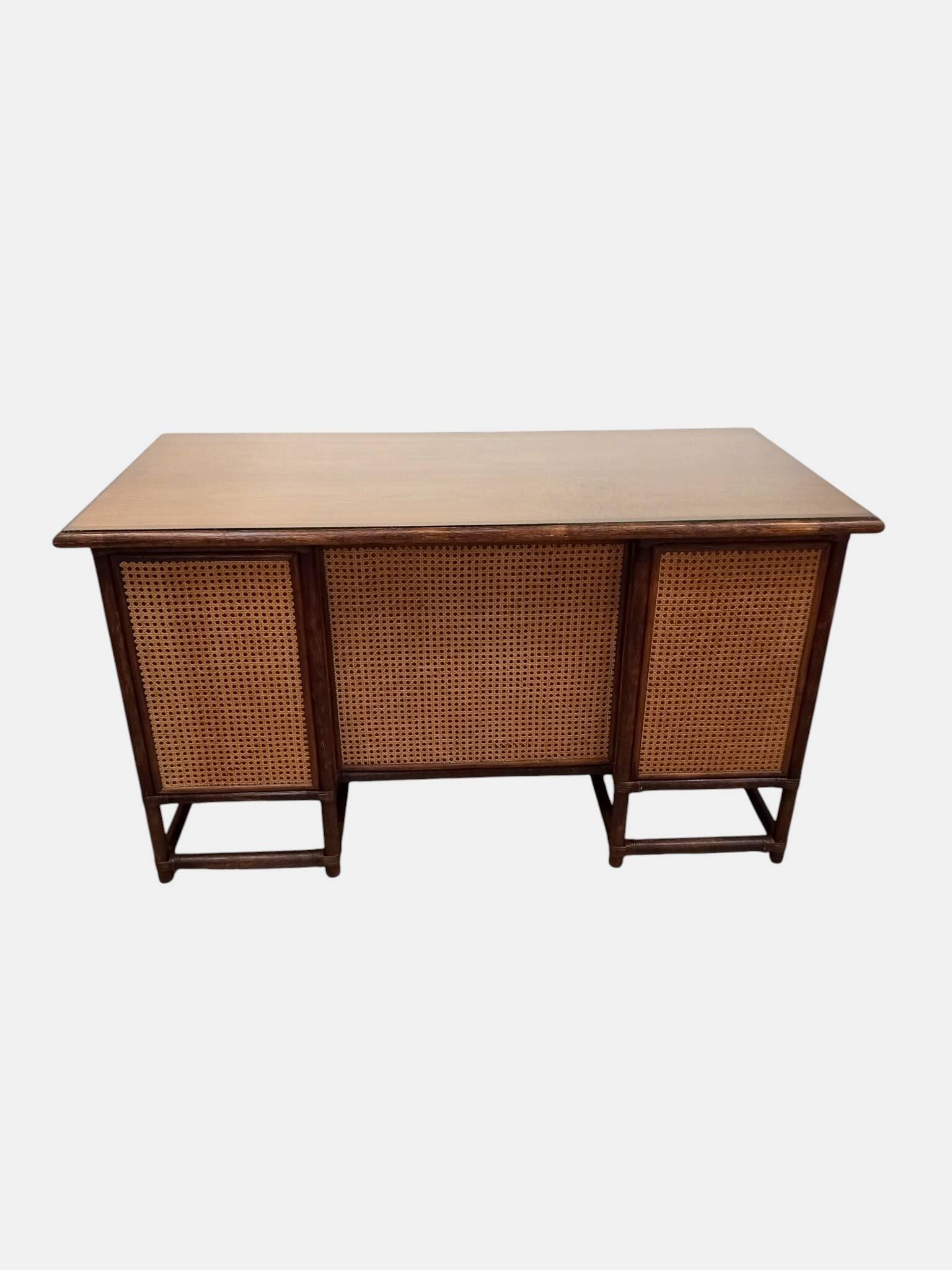 Vintage bamboo and cane desk
