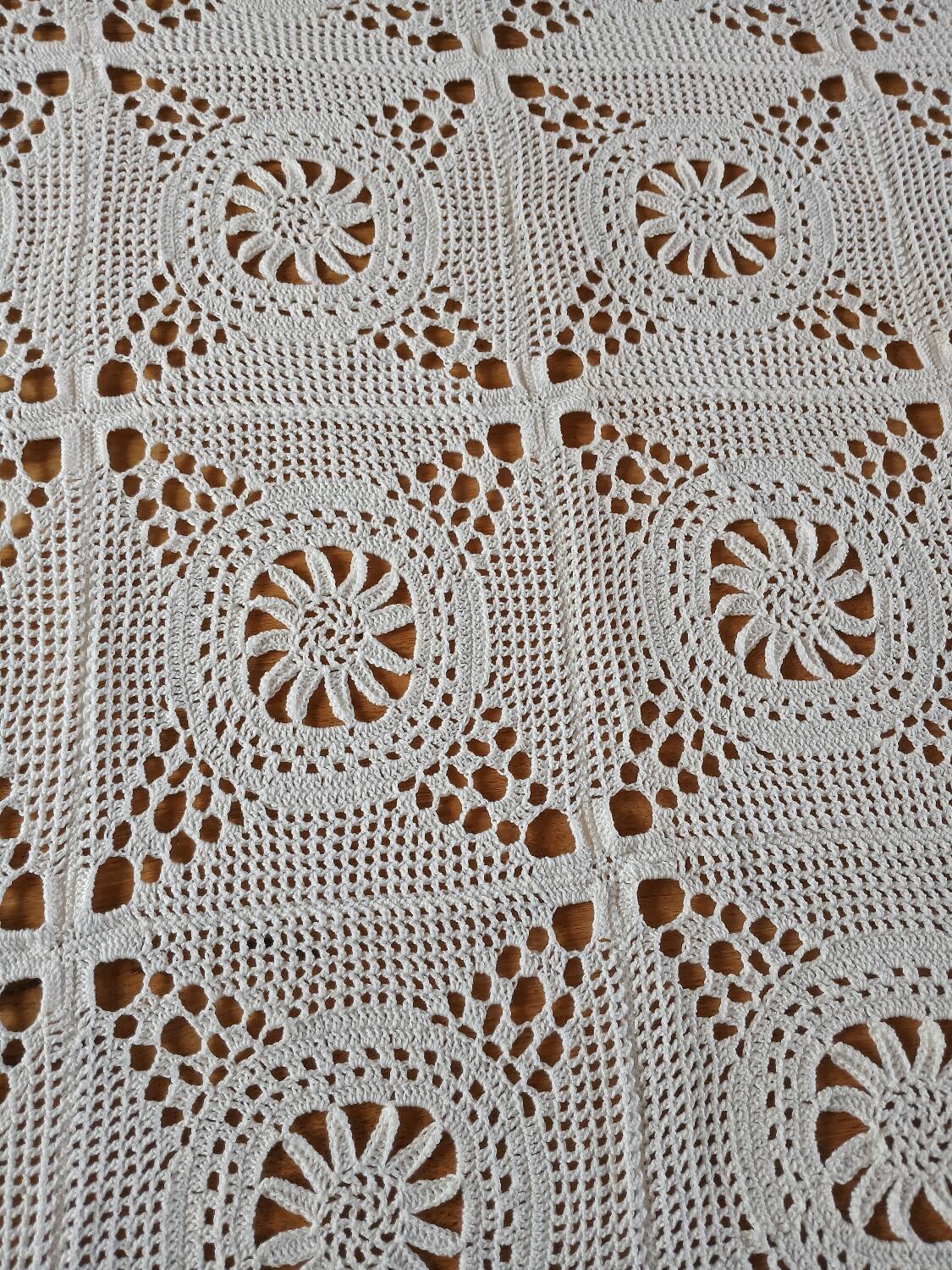 Dessus de lit ancien en crochet fait main