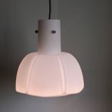 Suspension lamp, white opaline, Glashütte Limburg, Germany 1960