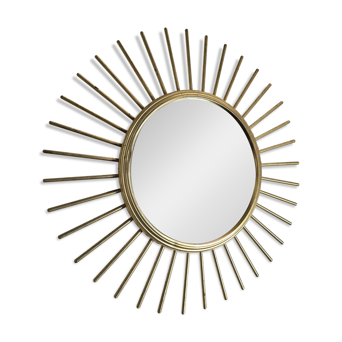 Gold metal sun mirror from the 60s