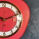 Vintage formica clock silent trapezoid wall clock "SMI red"