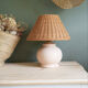 Ceramic and rattan table lamp