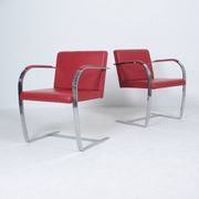 Red modernist BRNO armchair attributed to Ludwig Mies van der Rohe - Knoll International