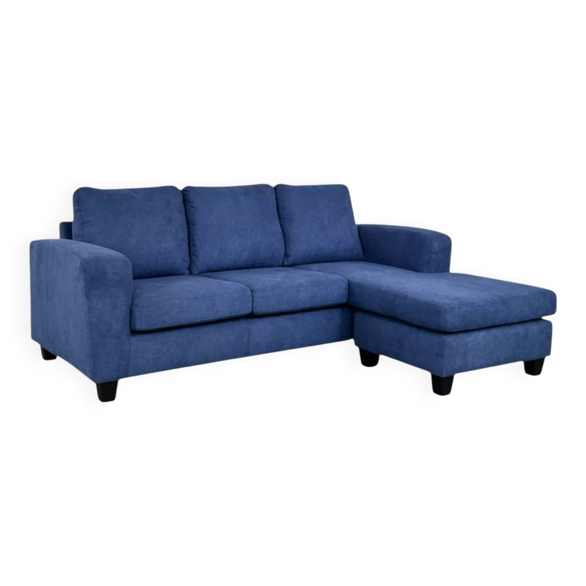 Reversible corner sofa in navy blue fabric