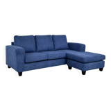 Reversible corner sofa in navy blue fabric