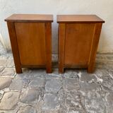 Pair of solid cherry bedside tables empire style