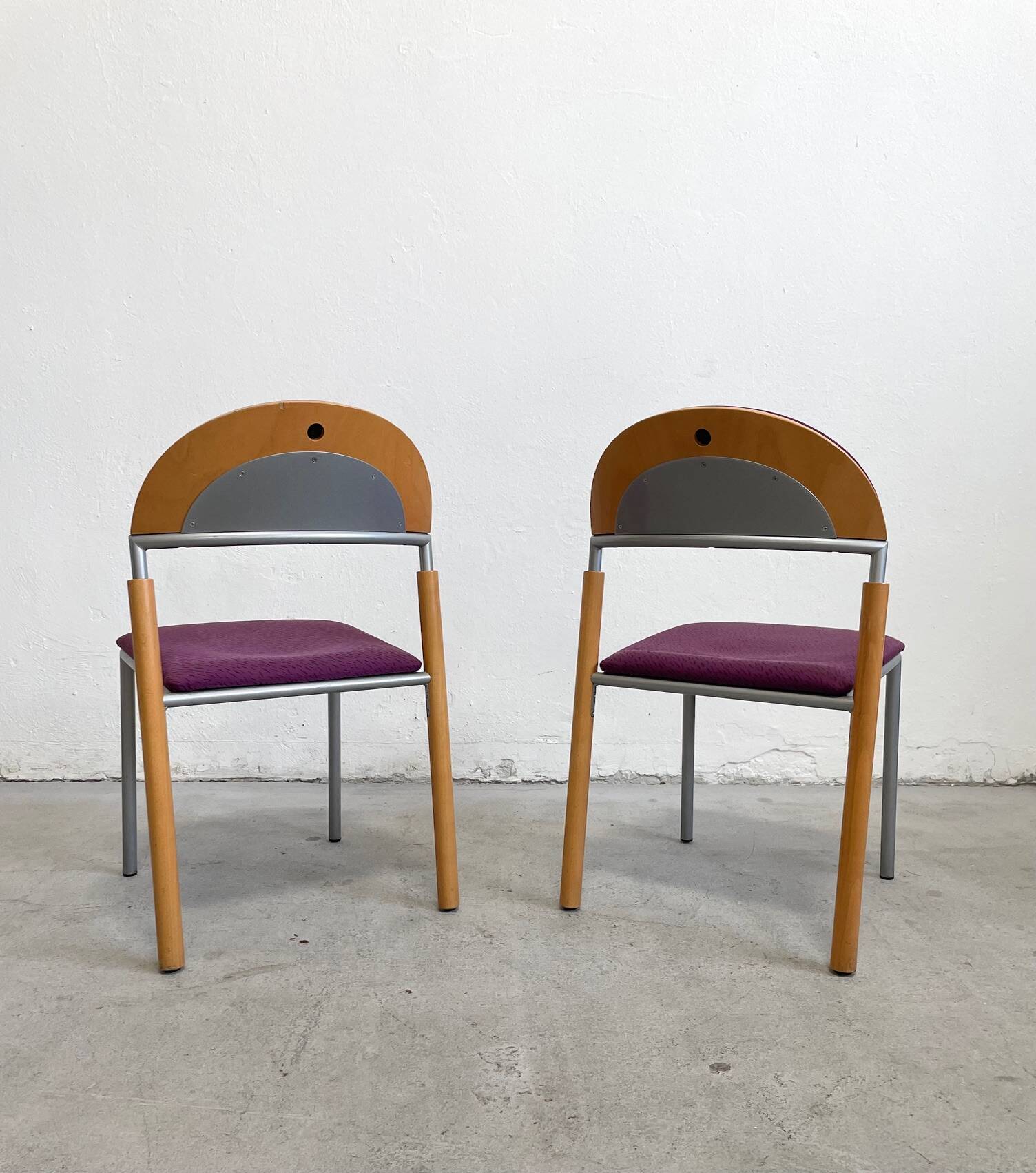 Set of 2 Vintage Dining Chairs Thesis by Wiesner Hager, Austria 1990s