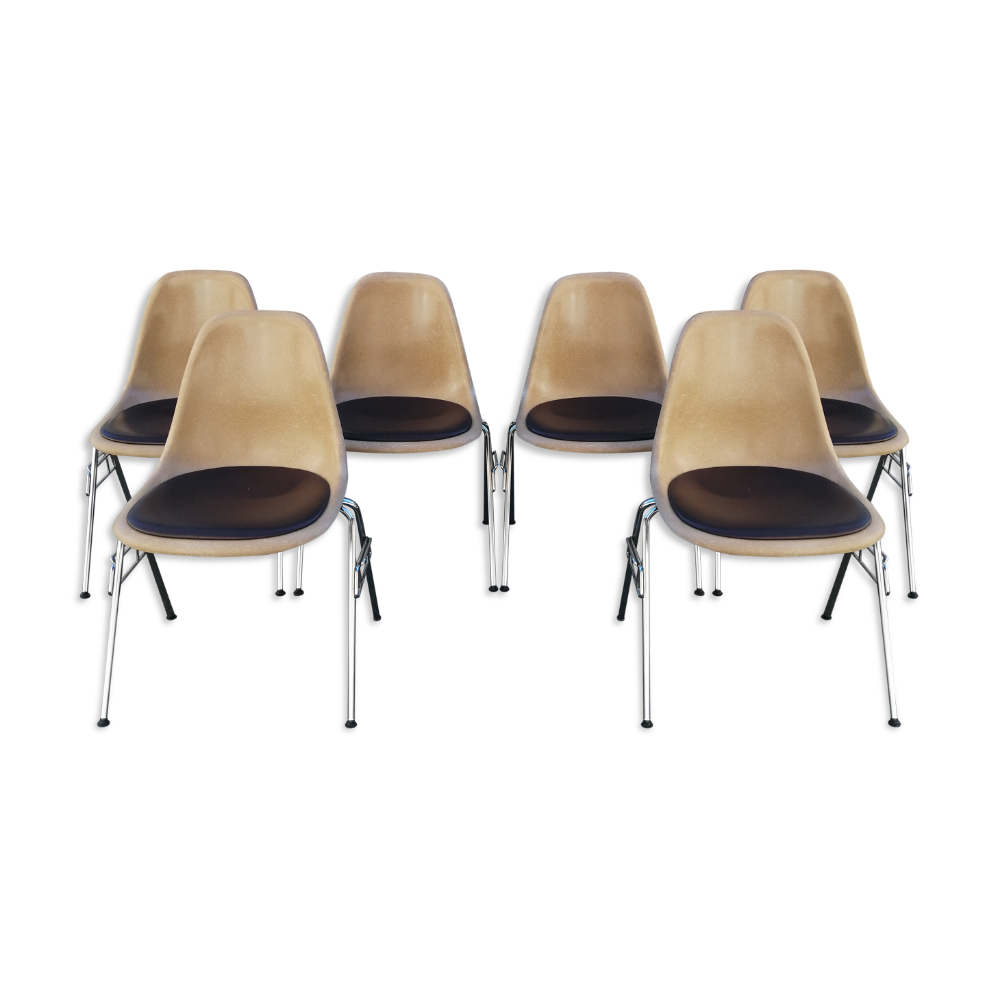 Lot de 6 chaises DSS Charles & Ray Eames pour Herman Miller Edition Vitra