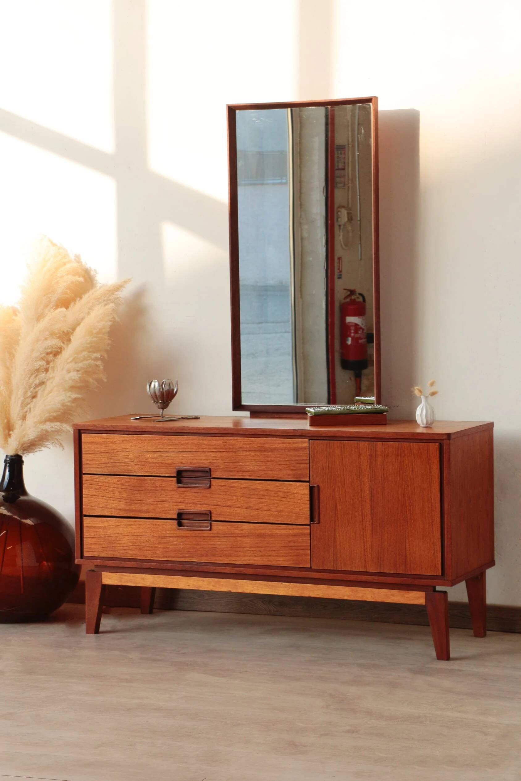 Restored vintage teak hairdresser from the 1960s.