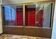 Paire de vitrines vintage en bois et verre