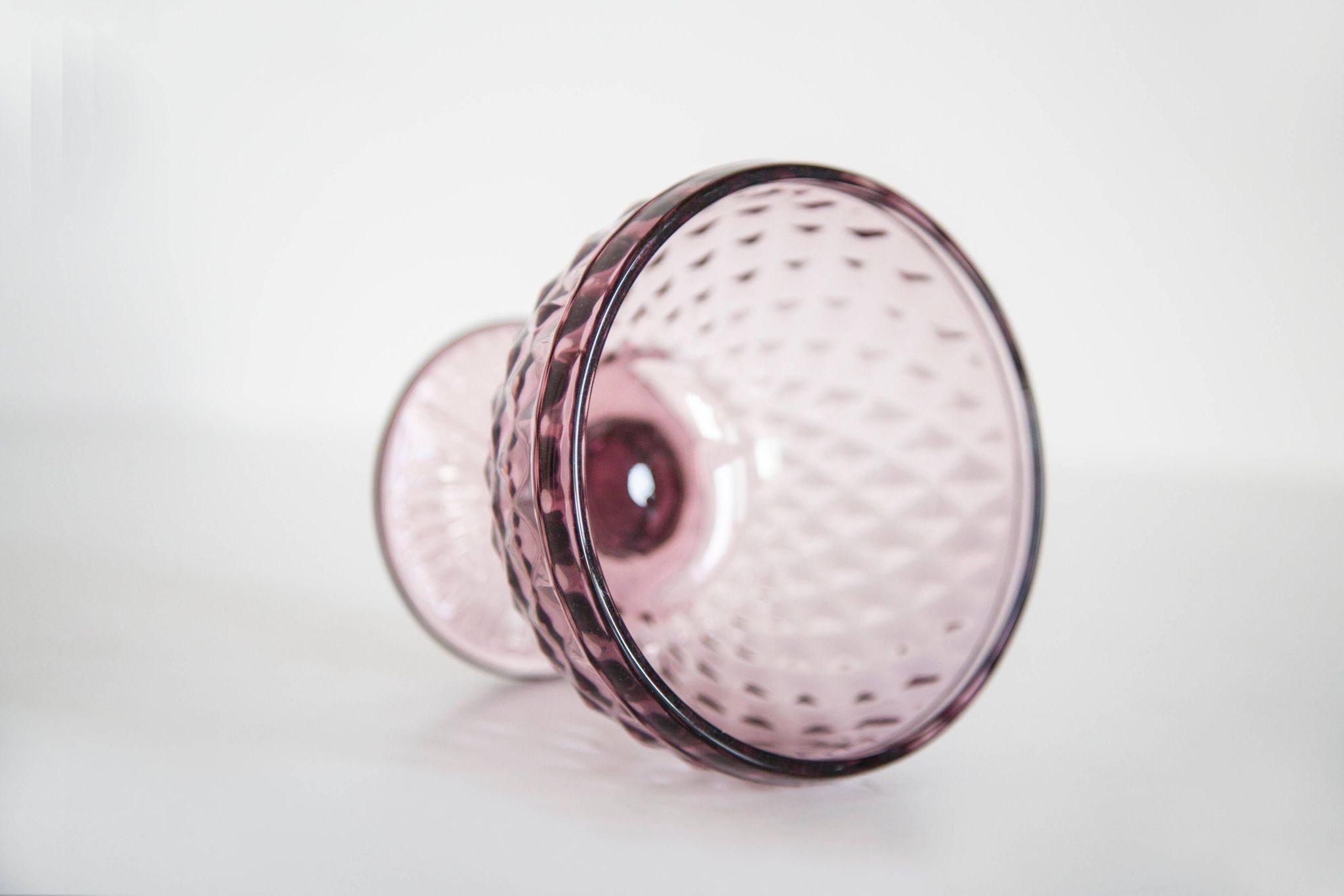 Vintage purple glass sugar bowl from the mid-century, Italy, 1960s.