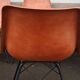 Set of 6 leather chairs with black metal frame