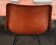 Set of 6 leather chairs with black metal frame