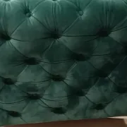 Emerald green velvet Chesterfield corner sofa, 6 seats