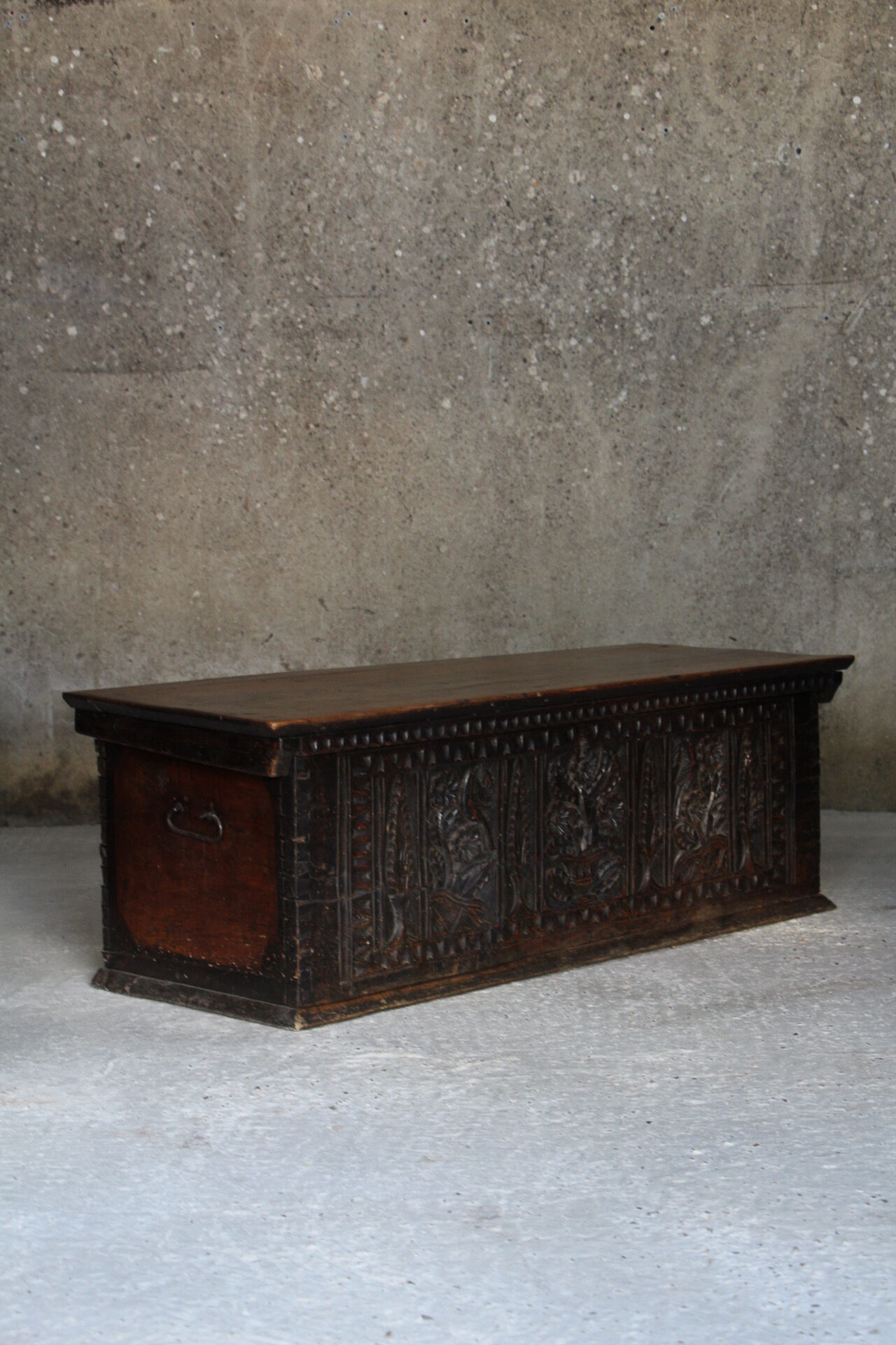 Chest carved solid wood France 18th
